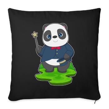 Baguette de sorcier panda - Housse de coussin décorative 45 x 45 cm - noir - Devant