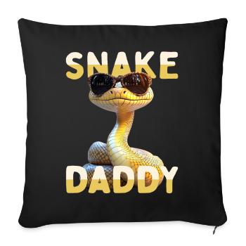 Snake Daddy Dad Snake Father's Day Snakes Dad - Sofa pillowcase 17,3'' x 17,3'' (45 x 45 cm) - black - Front