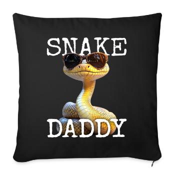 Snake Daddy Dad Snake Father's Day Snakes Dad - Sofa pillowcase 17,3'' x 17,3'' (45 x 45 cm) - black - Front