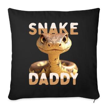 Snake Daddy Dad Snake Father's Day Snakes Dad - Sofa pillowcase 17,3'' x 17,3'' (45 x 45 cm) - black - Front