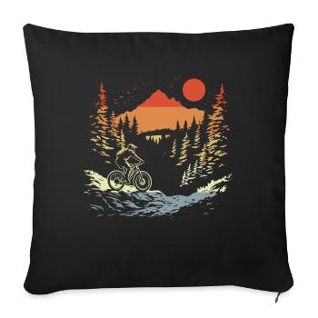 VTT style vintage - Housse de coussin décorative 45 x 45 cm - noir - Devant