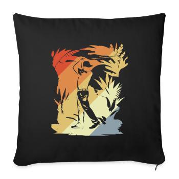 Vintage Golfer - Sofa pillowcase 17,3'' x 17,3'' (45 x 45 cm) - black - Front