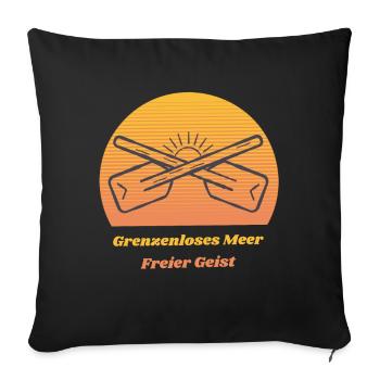 Grenzenloses Meer, Freier Geist - Sofakissenbezug 45 x 45 cm - Schwarz - Vorne