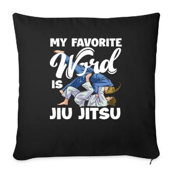 Mot préféré : Jiu Jitsu Arts Martiaux Passion - Housse de coussin décorative 45 x 45 cm - noir - Devant