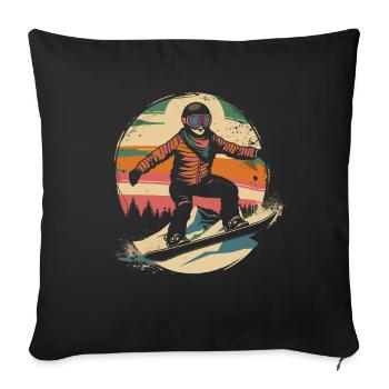 Snowboarder Illustration - Sofa pillowcase 17,3'' x 17,3'' (45 x 45 cm) - black - Front