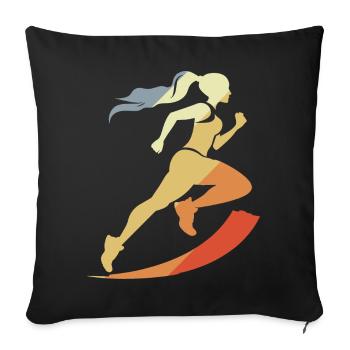 Vintage Runner Graphic - Sofa pillowcase 17,3'' x 17,3'' (45 x 45 cm) - black - Front
