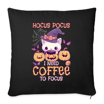 Hocus Pocus Coffee Halloween Lustig Geschenk - Sofakissenbezug 45 x 45 cm - Schwarz - Vorne