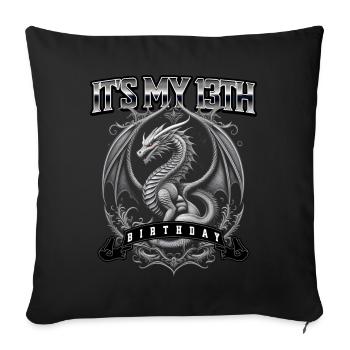 Dragon 13th Birthday Dragon - Sofa pillowcase 17,3'' x 17,3'' (45 x 45 cm) - black - Front