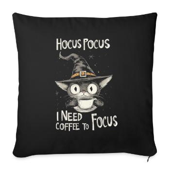Hocus Pocus Katze Hexenhut Kaffee Lustig - Sofakissenbezug 45 x 45 cm - Schwarz - Vorne