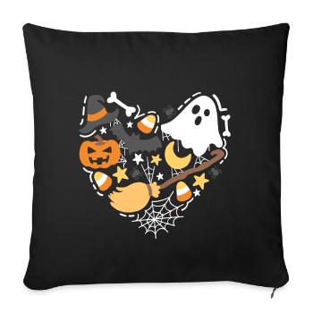 Halloween Geist Kürbis Hexe - Sofakissenbezug 45 x 45 cm - Schwarz - Vorne