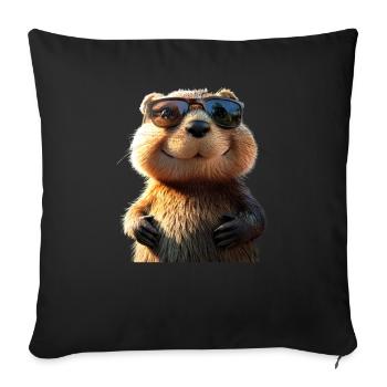 Beaver Motif Beaver Whisperer Rodents Cute Beaver - Sofa pillowcase 17,3'' x 17,3'' (45 x 45 cm) - black - Front