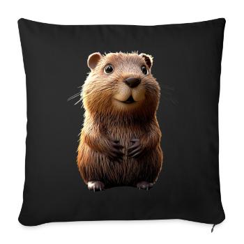 Beaver Motif Beaver Whisperer Rodents Cute Beaver - Sofa pillowcase 17,3'' x 17,3'' (45 x 45 cm) - black - Front