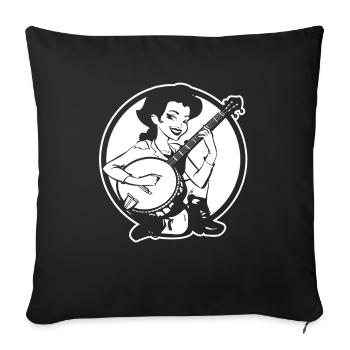 Cartoon Banjo Player - Sofa pillowcase 17,3'' x 17,3'' (45 x 45 cm) - black - Front