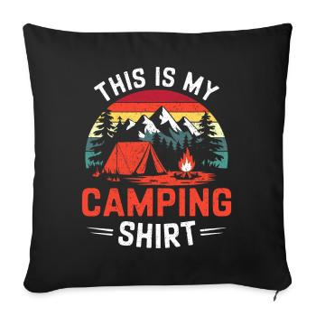 C’est ma chemise de camping Campen - Housse de coussin décorative 45 x 45 cm - noir - Devant