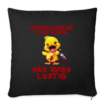Sous-estime-moi Canard tranquille avec couteau Halloween - Housse de coussin décorative 45 x 45 cm - noir - Devant