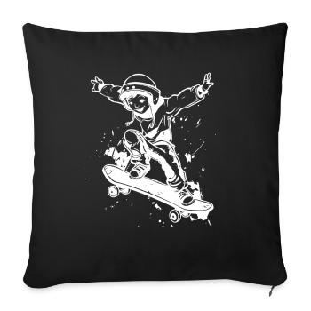 Skateboard Junge - Sofakissenbezug 45 x 45 cm - Schwarz - Vorne