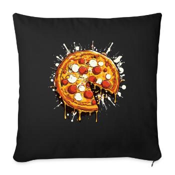 Pizza Graphic - Sofa pillowcase 17,3'' x 17,3'' (45 x 45 cm) - black - Front