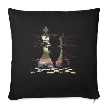 Chess Queen and King Graphic - Sofa pillowcase 17,3'' x 17,3'' (45 x 45 cm) - black - Front