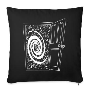 Open door to the universe - Sofa pillowcase 17,3'' x 17,3'' (45 x 45 cm) - black - Front