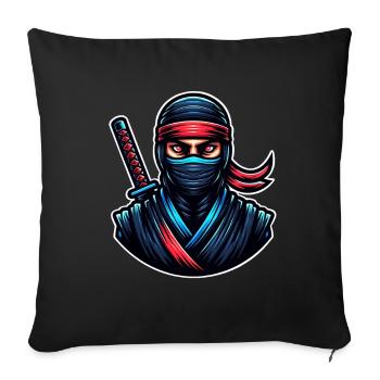 Ninja - Sofa pillowcase 17,3'' x 17,3'' (45 x 45 cm) - black - Front