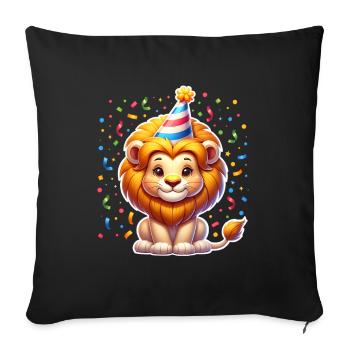 Anniversaire Leo - Housse de coussin décorative 45 x 45 cm - noir - Devant