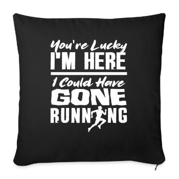 Born to Run Fun Running Motif - Sofa pillowcase 17,3'' x 17,3'' (45 x 45 cm) - black - Front