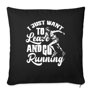 Je veux juste m’évader et courir - Housse de coussin décorative 45 x 45 cm - noir - Devant