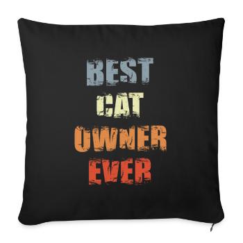 Best Cat Owner Ever - Sofa pillowcase 17,3'' x 17,3'' (45 x 45 cm) - black - Front