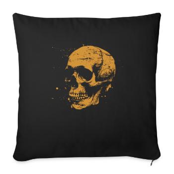 Crâne Halloween Vintage Look - Crâne Squelette - Housse de coussin décorative 45 x 45 cm - noir - Devant