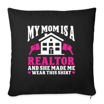 Agent immobilier Agent immobilier - Housse de coussin décorative 45 x 45 cm - noir - Devant