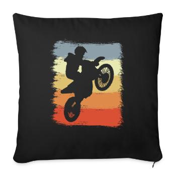 Retro Motocross Graphics - Sofa pillowcase 17,3'' x 17,3'' (45 x 45 cm) - black - Front