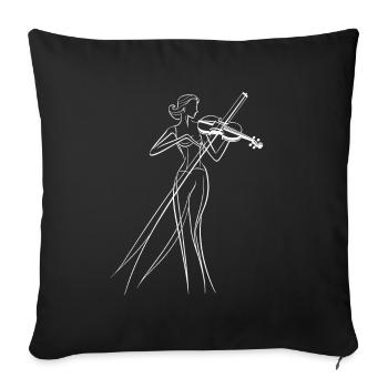 Croquis de violoniste - Housse de coussin décorative 45 x 45 cm - noir - Devant