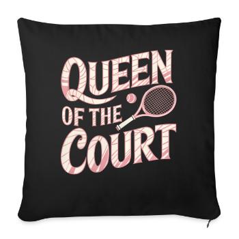 Queen of the Court Tennis - Sofakissenbezug 45 x 45 cm - Schwarz - Vorne