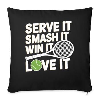 Tennis Power Serve Smash Victory - Housse de coussin décorative 45 x 45 cm - noir - Devant