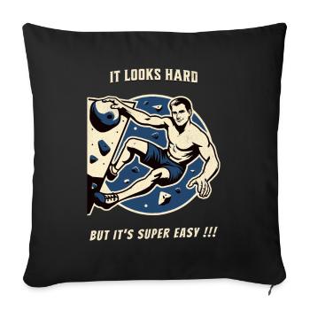 Escalade de bloc vintage t-shirt drôle de dicton - Housse de coussin décorative 45 x 45 cm - noir - Devant