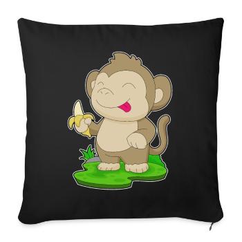 Singe Banane - Housse de coussin décorative 45 x 45 cm - noir - Devant