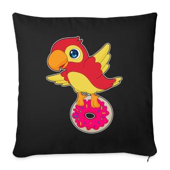 Beignet perroquet - Housse de coussin décorative 45 x 45 cm - noir - Devant