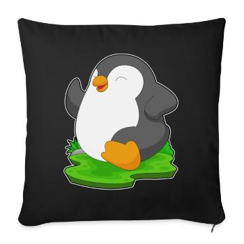 Penguin Jogger Jogging Sport - Sofa pillowcase 17,3'' x 17,3'' (45 x 45 cm) - black - Front