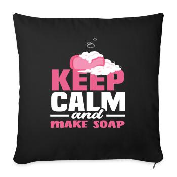 Garder son calme et fabriquer du savon - Housse de coussin décorative 45 x 45 cm - noir - Devant