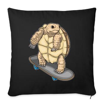 Turtle Skater Skateboard - Sofa pillowcase 17,3'' x 17,3'' (45 x 45 cm) - black - Front