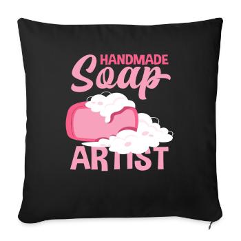 Handmade Soap Artist - Sofa pillowcase 17,3'' x 17,3'' (45 x 45 cm) - black - Front