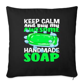 Stay calm and buy my fantastic - Sofa pillowcase 17,3'' x 17,3'' (45 x 45 cm) - black - Front