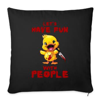 Canard avec couteau - Look drôle effrayant d’Halloween - Housse de coussin décorative 45 x 45 cm - noir - Devant