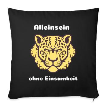 Being alone without loneliness: leopard spirit - Sofa pillowcase 17,3'' x 17,3'' (45 x 45 cm) - black - Front