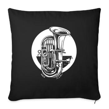 Dessin de tuba - Housse de coussin décorative 45 x 45 cm - noir - Devant