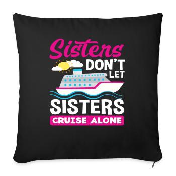 Les sœurs ne laissent pas les sœurs seules - Housse de coussin décorative 45 x 45 cm - noir - Devant