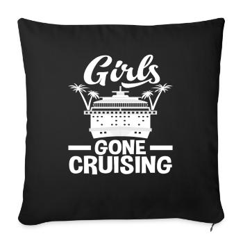 Girl on Cruise Adventure - Sofa pillowcase 17,3'' x 17,3'' (45 x 45 cm) - black - Front