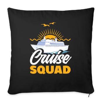 Équipage de croisière Sunset Adventure - Housse de coussin décorative 45 x 45 cm - noir - Devant