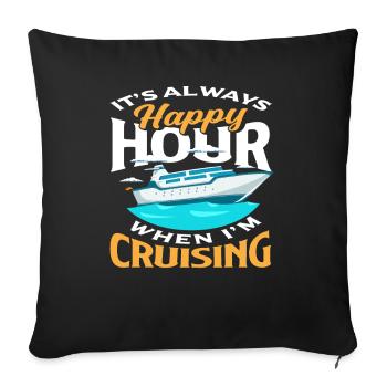 It's always happy hour at cruising - Sofa pillowcase 17,3'' x 17,3'' (45 x 45 cm) - black - Front