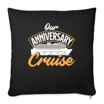 Notre conception de croisière d’anniversaire pour les couples - Housse de coussin décorative 45 x 45 cm - noir - Devant